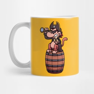 Pirate Monkey Sitting On Barrel Mug